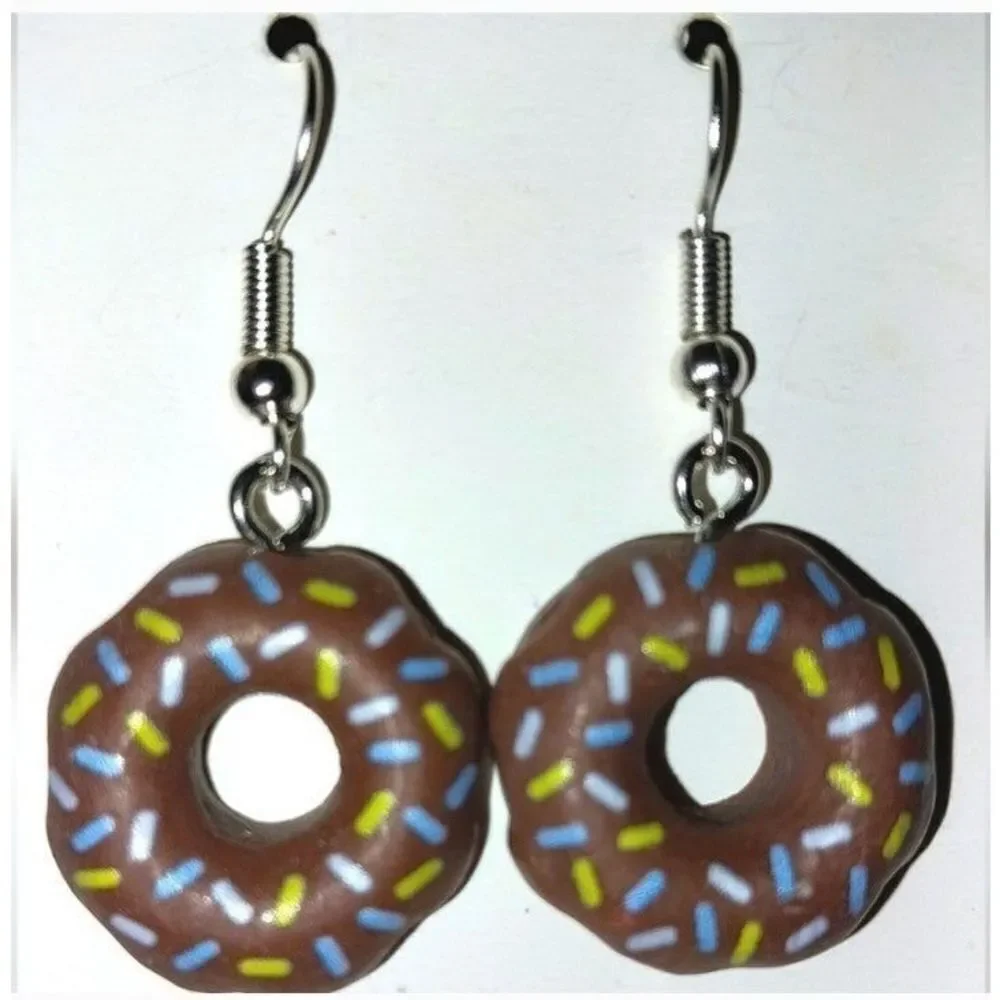Hand Crafted Doughnut Dangle Earrings For Adults And Kids